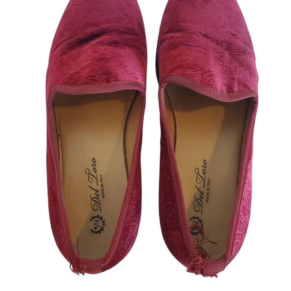 Del Toro Merlot Red Velvet Loafer Slippers Men\'s 8